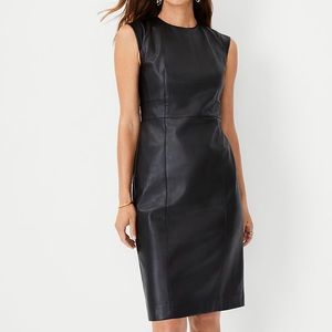 NWT faux leather sheath dress